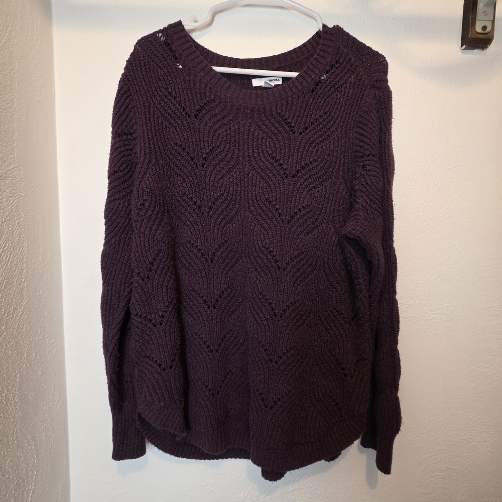 Sonoma Women's XL Burgundy Crew Neck Knit Pullover